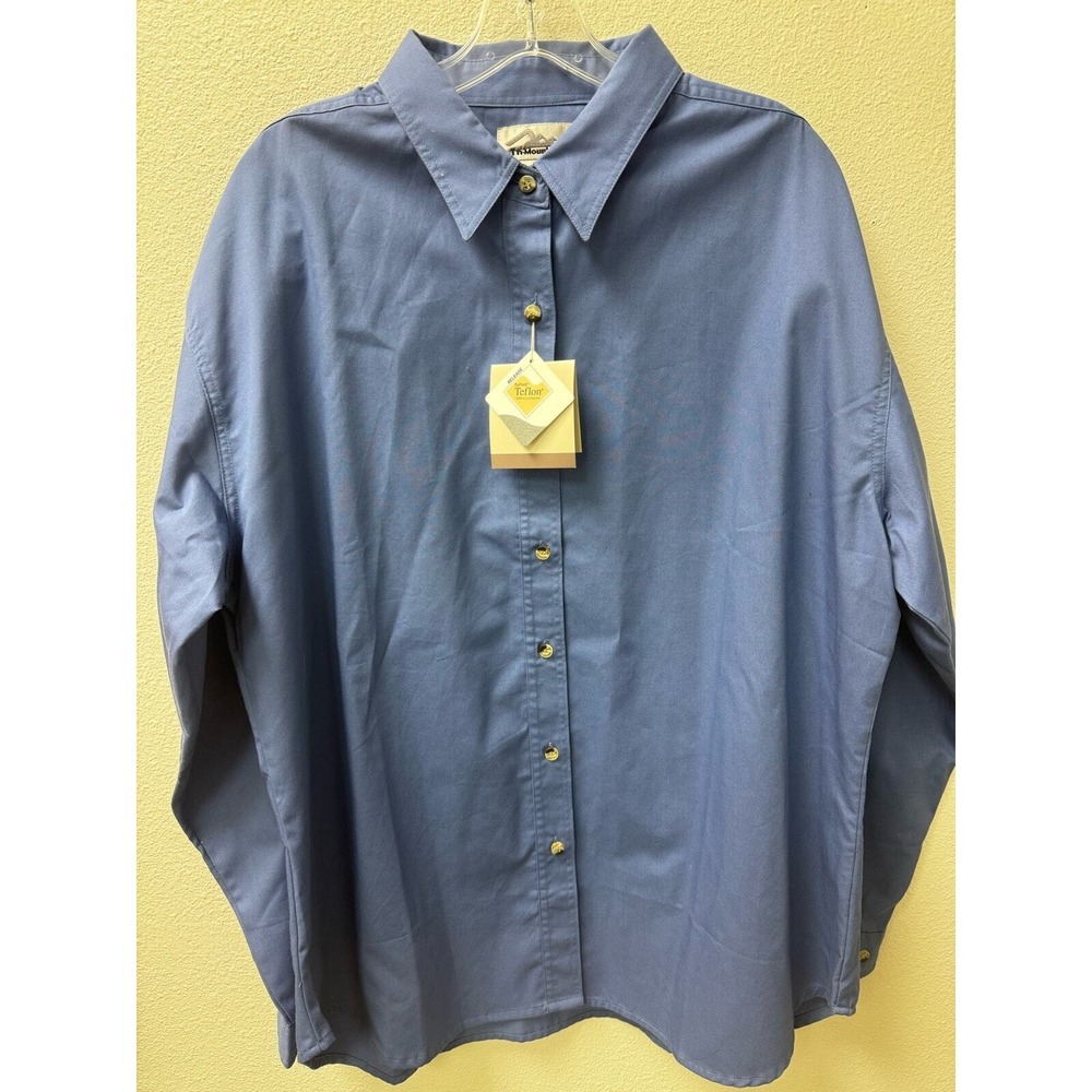 Tri Mountain Long Sleeve Button Down Shirt Womens‎ XL Teflon Fabric Work Wear